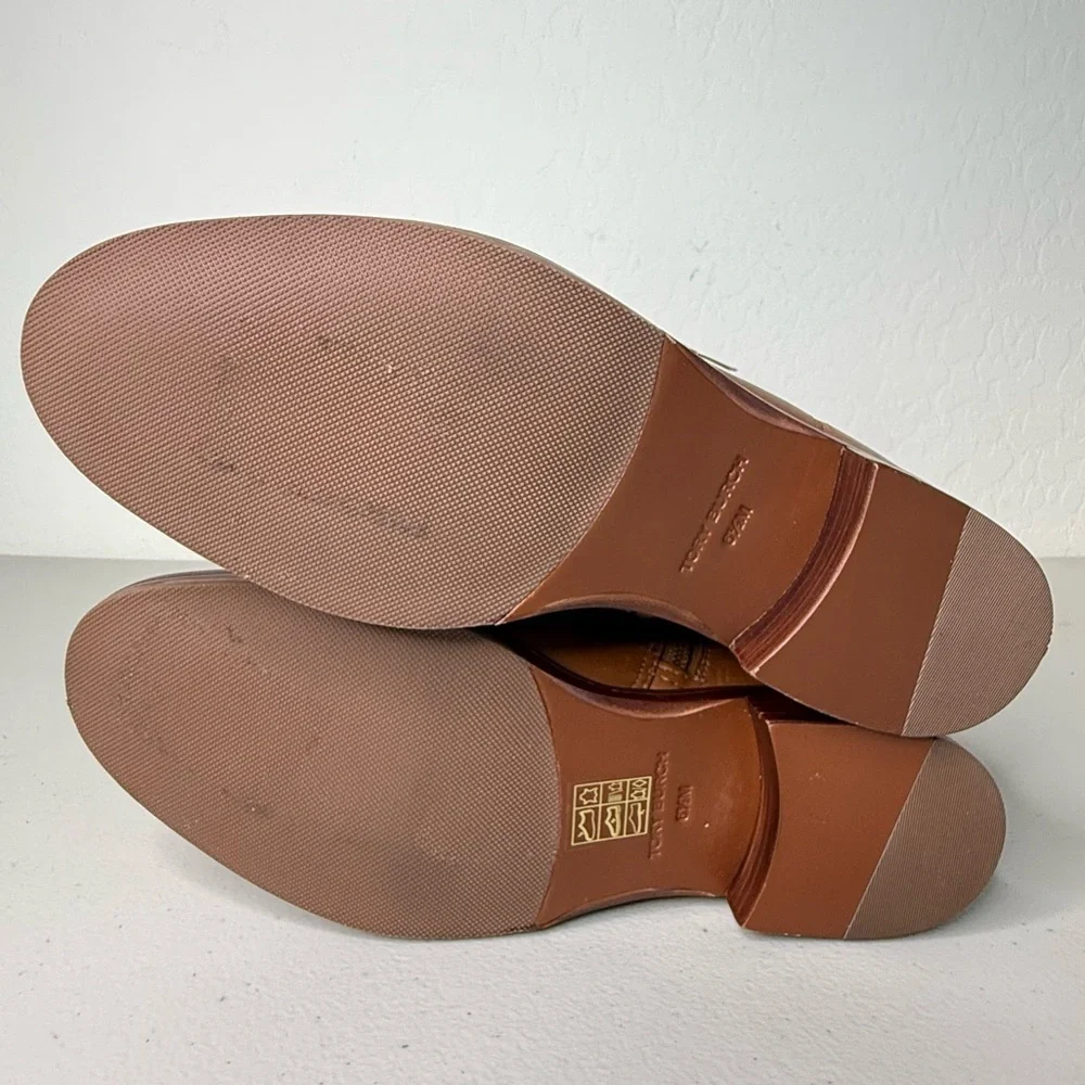 New Tory Burch Everly Strap Equestrian Riding Boots in Sierra Tan Size 6.5M